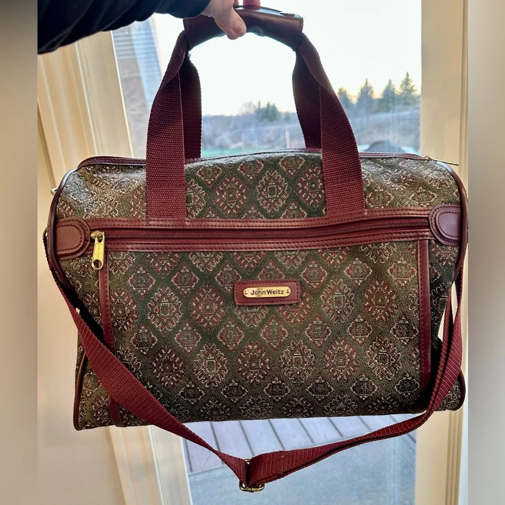 RARE VINTAGE John Weitz Travelers Carry On Overnight Shoulder Strap Duffel Bag - Picture 12 of 14
